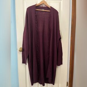 Lord & Taylor Long Purple Cardigan